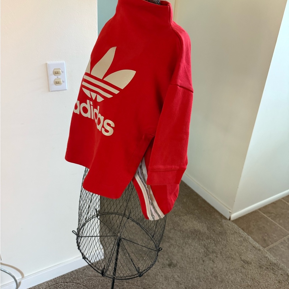 Adidas Women's Red Sweatshirt mock neck - Picture 4 of 9